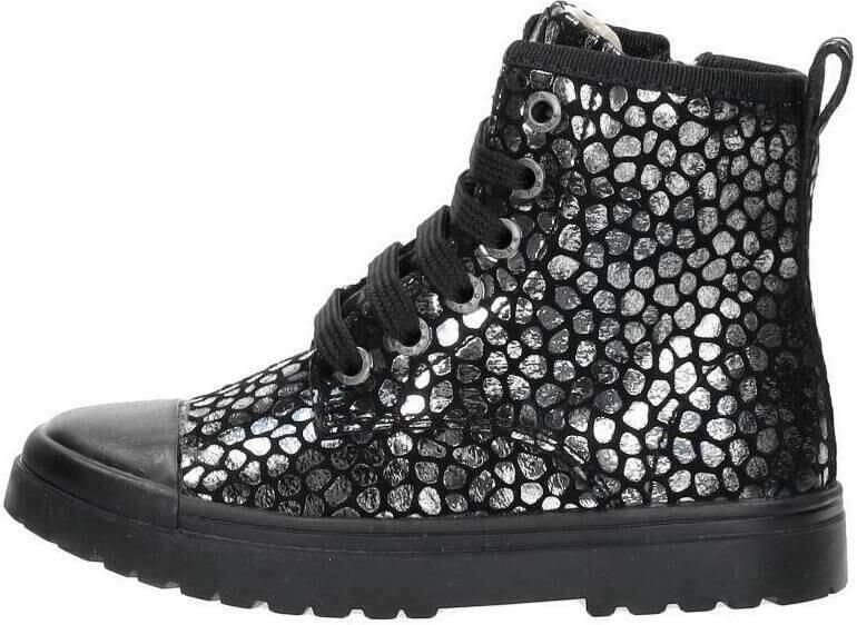 Shoesme leren veterboots zwart zilver Meisjes Leer All over print 25 - Foto 9