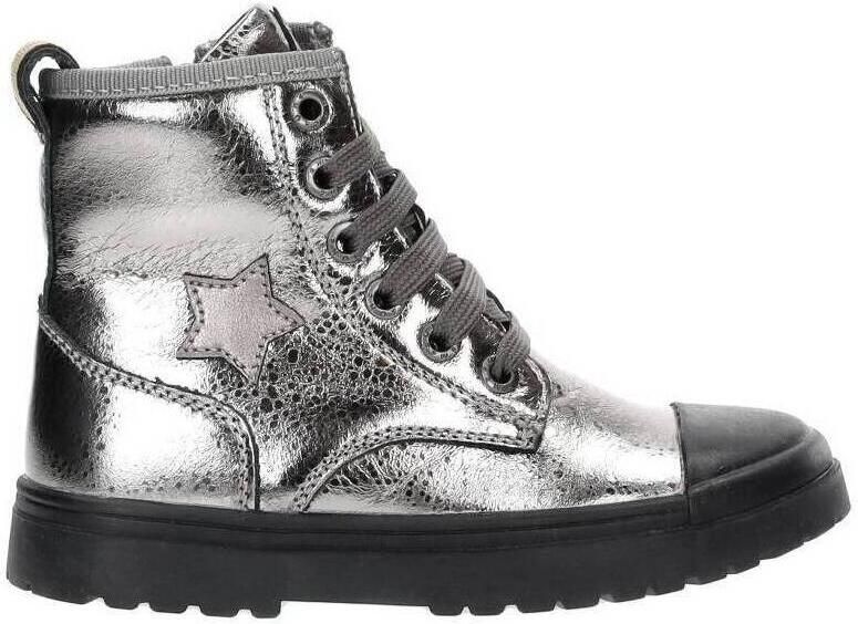 Shoesme Sw23w002 Veterboots Laarzen Met Veters Meisjes Zilver - Foto 5