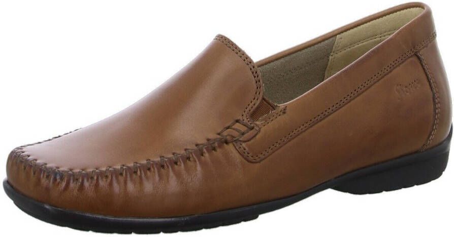 Sioux Bruine leren mocassins pantoffels