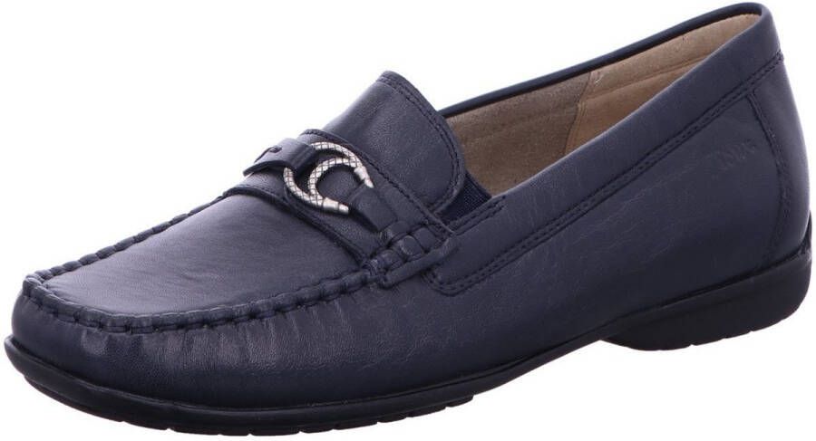 Sioux Mocassin met beeldschone sierapplicatie Donkerblauw