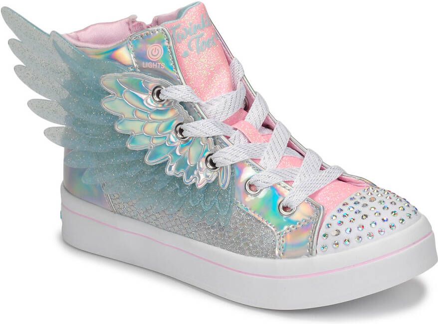 Skechers Twinkle Toes hoge sneakers met lichtjes zilver Meisjes Imitatieleer 28 - Foto 14