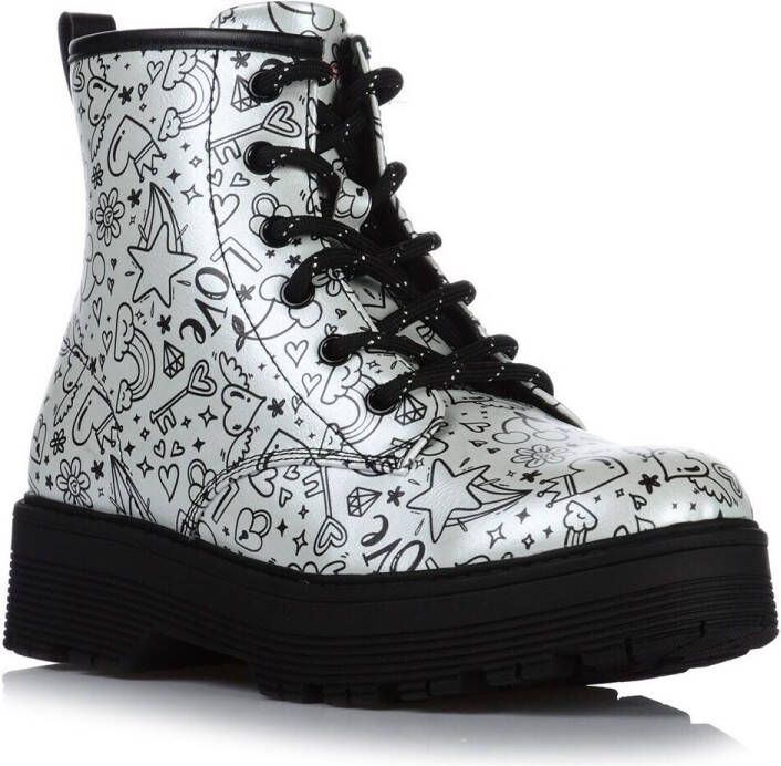 Skechers Gravlen Hi Doodle Down Meisjes Laarzen Zilver - Foto 8