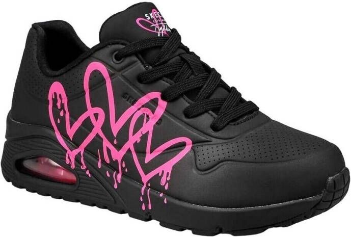 Skechers Sneakers UNO DRIPPING IN LOVE met hart-graffiti-print vrijetijdsschoen lage schoen veterschoen - Foto 5