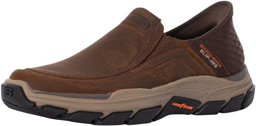 Skechers Bruin Leren Textiel Instapper met Comfortabel Voetbed Brown Heren - Foto 14