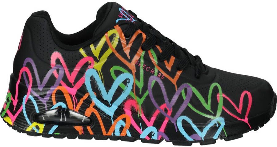 Skechers Sneakers UNO HIGHLIGHT LOVE vrijetijdsschoen lage schoen veterschoen met hartjes-print - Foto 18