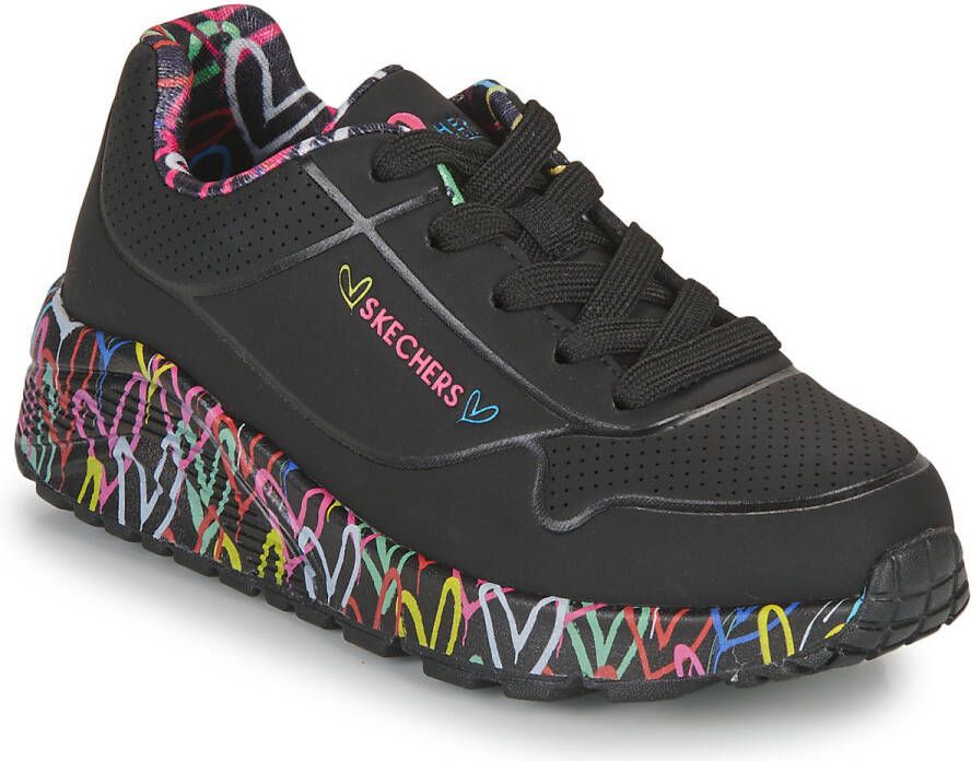 Skechers Uno Light sneakers zwart Imitatieleer Hartjes 37 - Foto 5