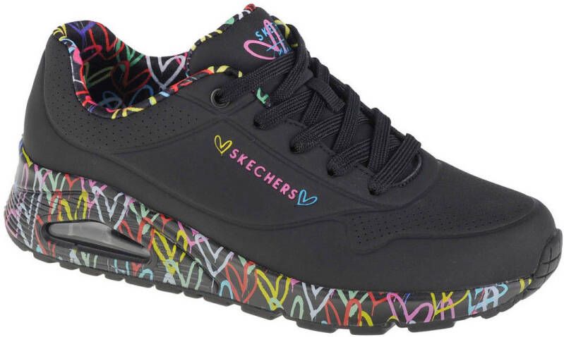 Skechers Sneakers met sleehak UNO-LOVING LOVE Vrijetijdsschoen lage schoen veterschoen met coole graffiti-print - Foto 4