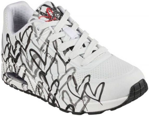 Skechers Sneakers met sleehak UNO-SPREAD THE LOVE Vrijetijdsschoen lage schoen veterschoen met coole graffiti-print - Foto 8