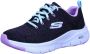 Skechers Arch Fit Comfy Wave sneakers zwart Dames Textiel - Thumbnail 4