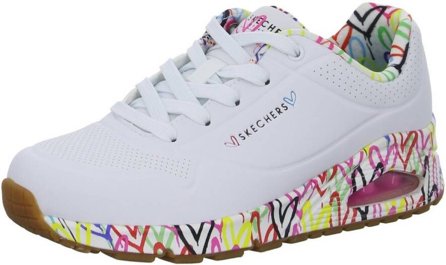 Skechers Sneakers met sleehak UNO-LOVING LOVE Vrijetijdsschoen lage schoen veterschoen met coole graffiti-print - Foto 9
