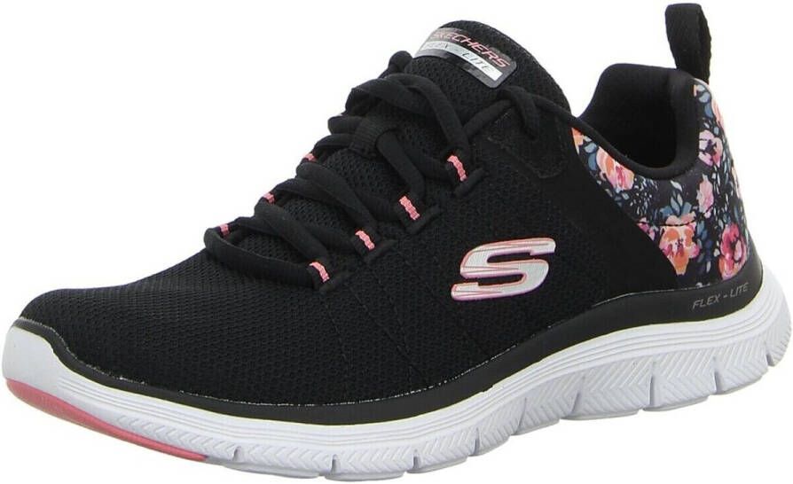 Skechers Sneakers FLEX APPEAL 4.0 LET IT BLOSSOM met bloeiprint op de hiel vrijetijdsschoen lage schoen veterschoen
