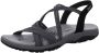 Skechers Reggae Slim Turn It Up Dames Sandalen Zwart Wit - Thumbnail 2
