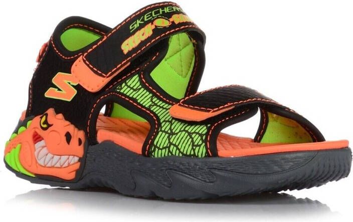 Skechers S-Slights Creature of Splash sandalen met lampjes zwart oranje Jongens Imitatieleer 27 - Foto 8