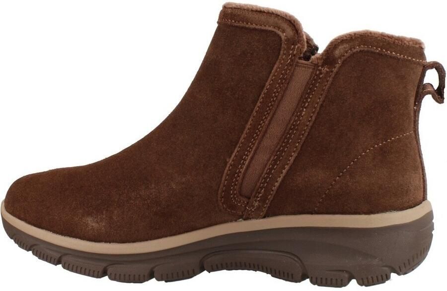 Skechers dames enkellaarsjes Easy Going Urban Zip bruin 168188 Choc