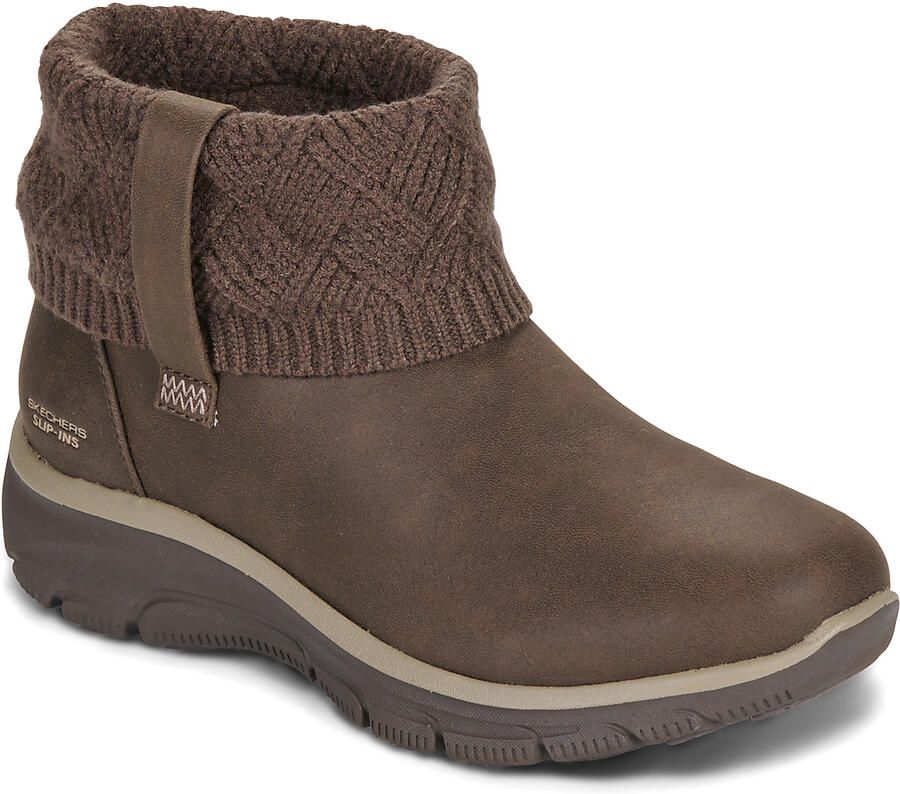 Skechers slip-ins easy going enkellaarsjes bruin