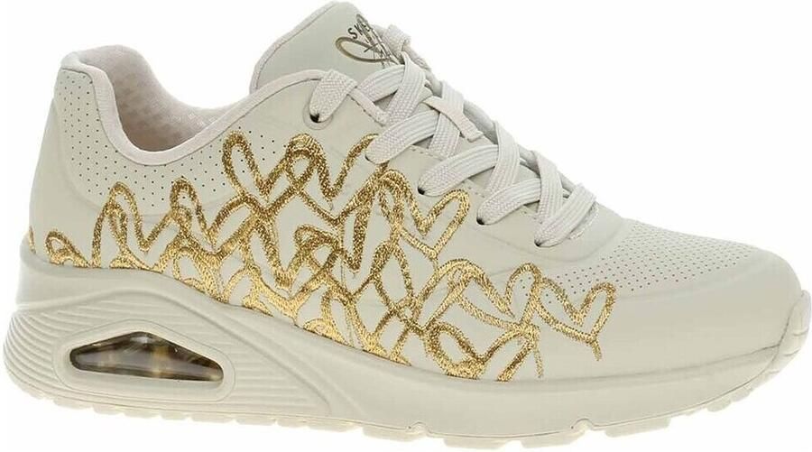 Skechers Sneakers UNO-GOLDEN HEART Vrijetijdsschoen veterschoen met goudkleurige mylar borduursels