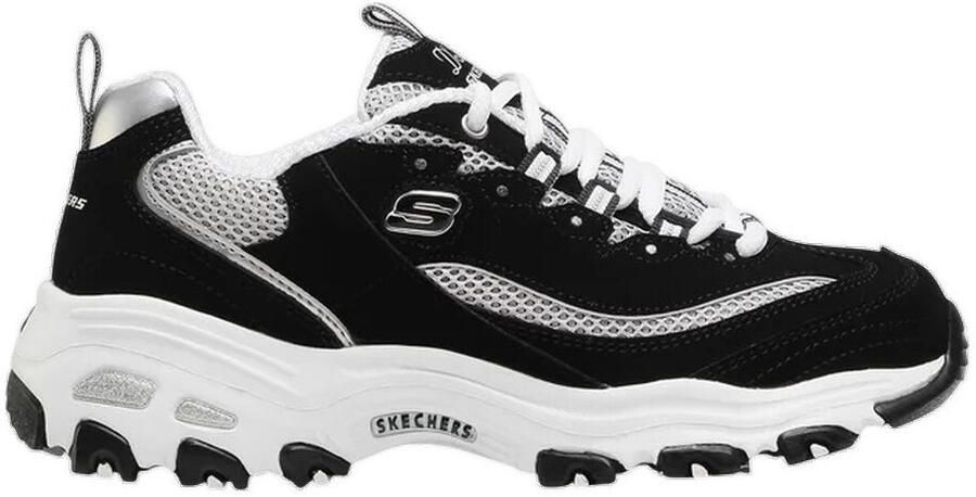 Skechers D'Lites Roam Around 13150-BKW Vrouwen Zwart Sneakers Sportschoenen
