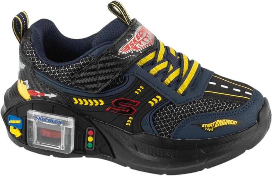 Skechers GARAGE Veterschoenen Zwart Donkerblauw Geel Rood - Foto 12