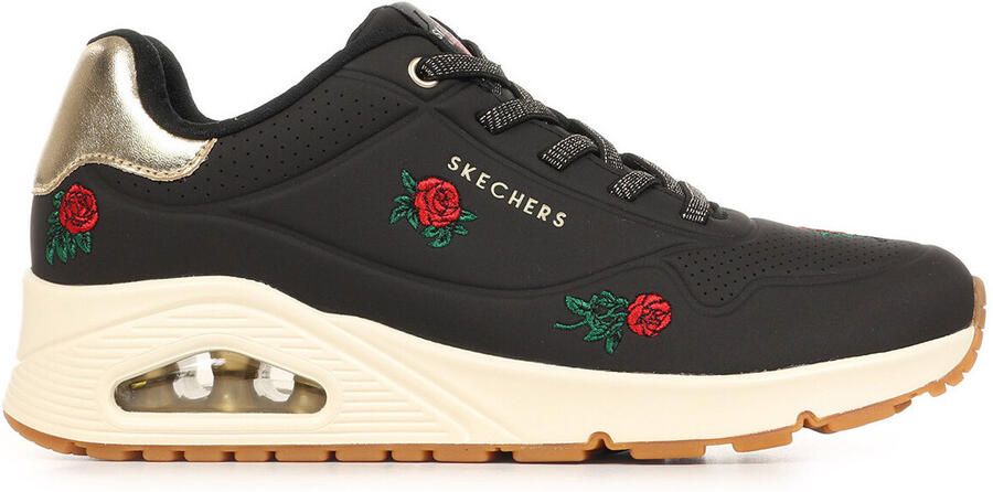 SKECHERS Sneakers laag ' Uno Champagne and Roses' antraciet donkergroen rood zilver - Foto 3