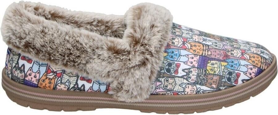 Skechers Pantoffels TOO COZY CHIC CAT Huisschoen met grappige kattenprint