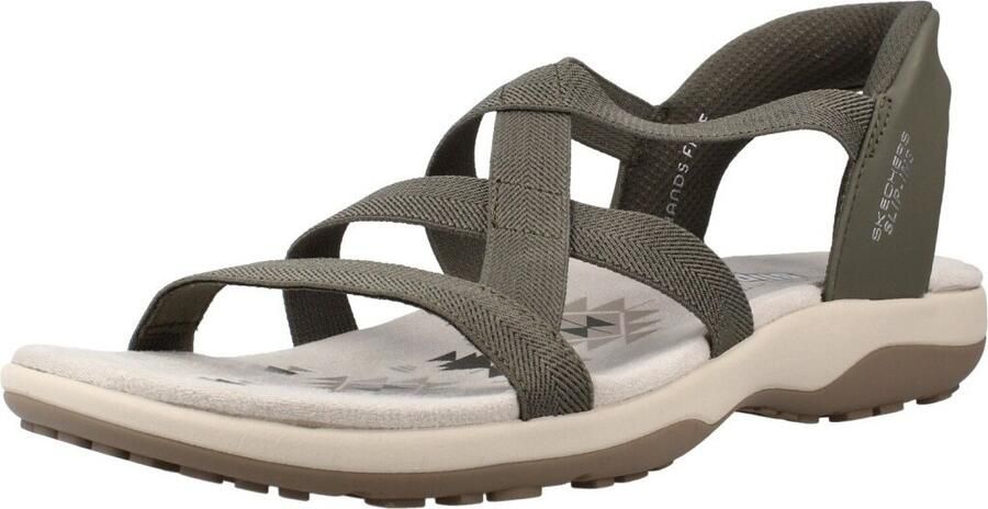 Skechers REGGAE SLIM STRETCH FLEX Dames Sandalen Olijf - Foto 14
