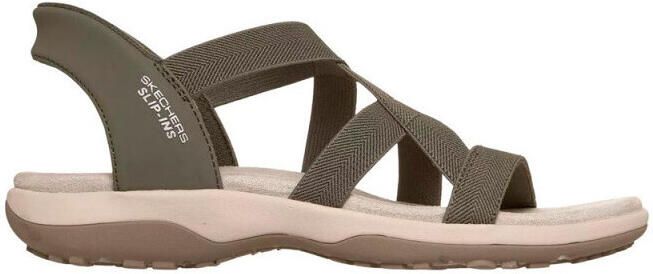 Skechers REGGAE SLIM STRETCH FLEX Dames Sandalen Olijf - Foto 9