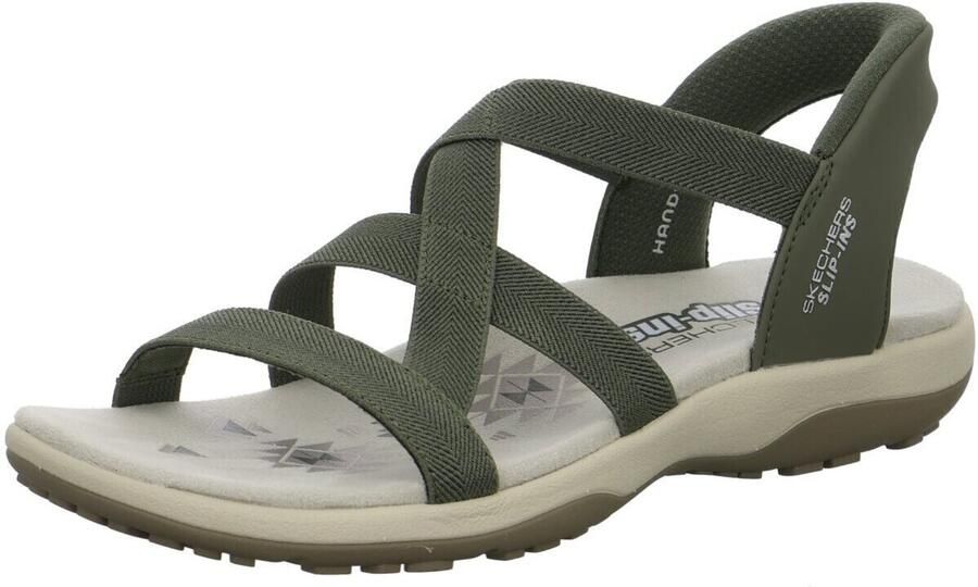Skechers REGGAE SLIM STRETCH FLEX Dames Sandalen Olijf - Foto 8