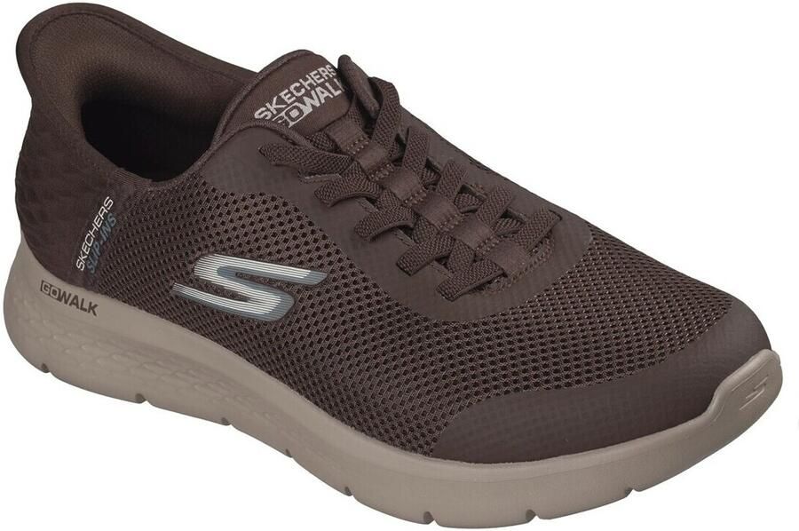 Skechers GO WALK FLEX HANDS UP Heren Instappers Chocolate - Foto 2