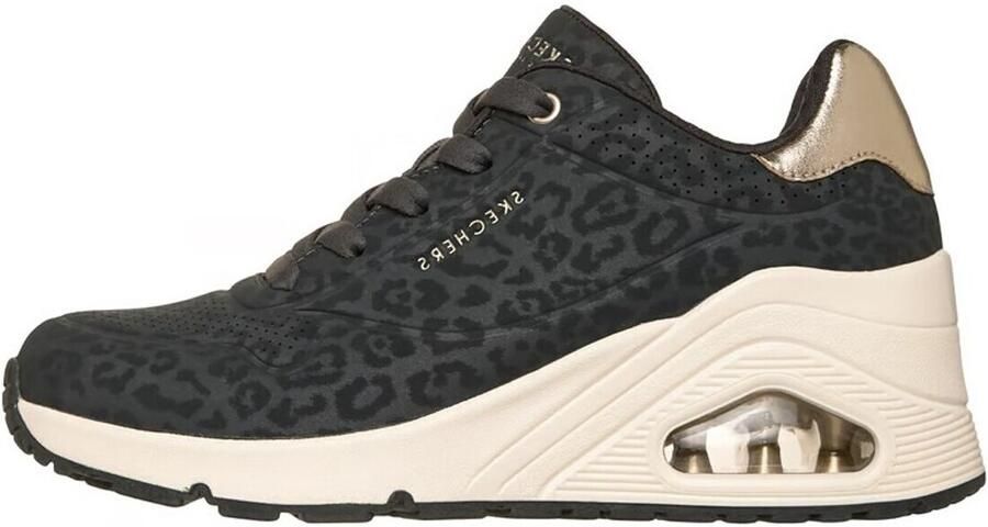 Skechers Uno Wedge Safari Daze Sneakers Dames Zwart - Foto 2
