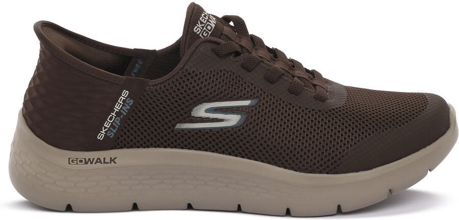 Skechers GO WALK FLEX HANDS UP Heren Instappers Chocolate - Foto 3