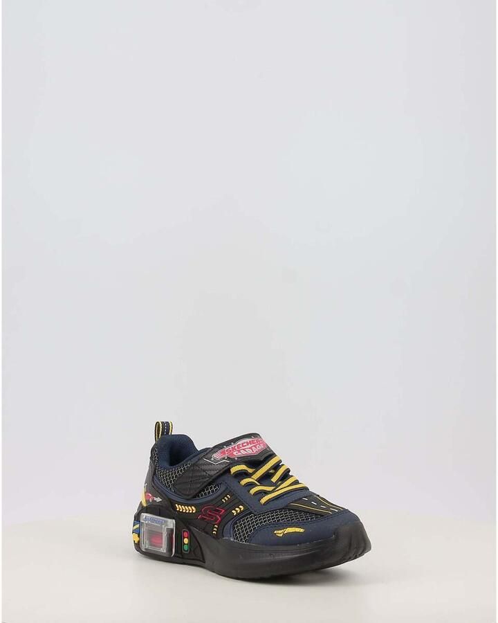 Skechers GARAGE Jongens Veterschoenen Zwart Donkerblauw Geel Rood - Foto 3