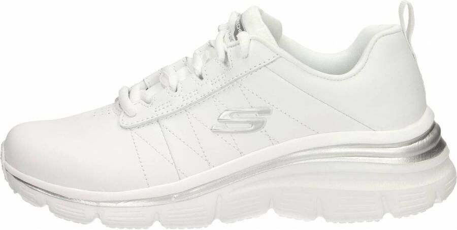 Skechers Sportieve Leren Sneaker Memory Foam White Dames