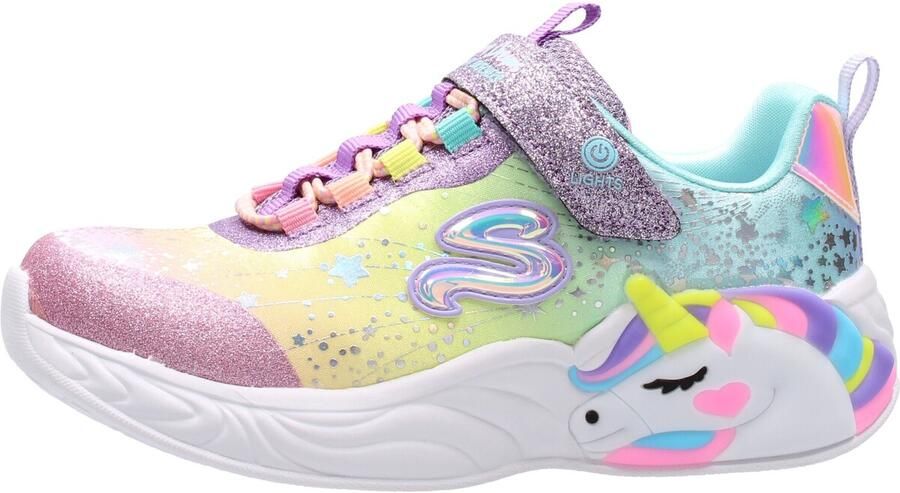 Skechers Unicorn sneakers met lichtjes roze multi Meisjes Textiel Meerkleurig 34 - Foto 10