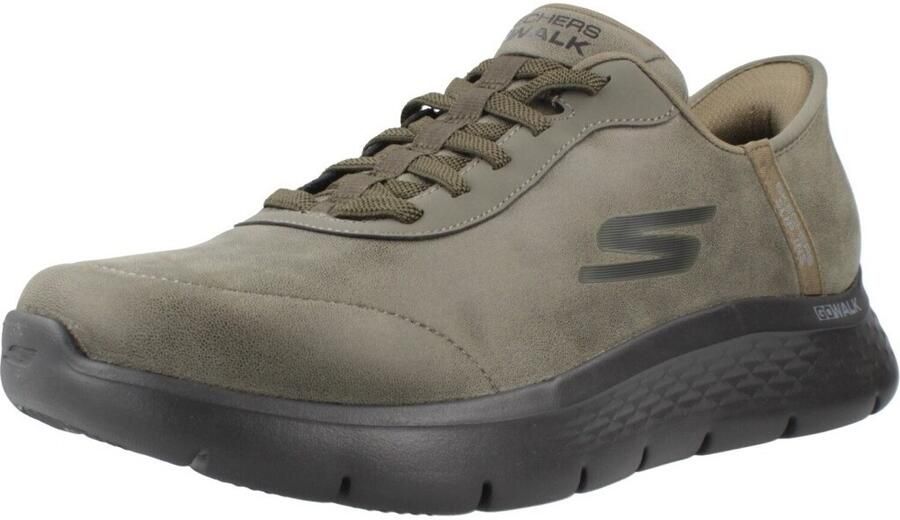 Skechers Go Walk Flex Hands Free Slip-In heren sneaker Kaki - Foto 4