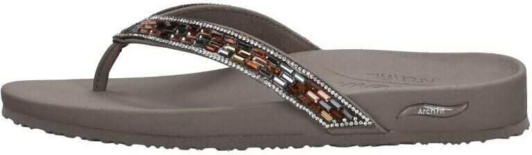 Skechers Arch Fit Meditation Glam Gal VEGAN Slipper Dames Taupe - Foto 12