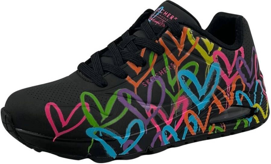 Skechers Sneakers UNO HIGHLIGHT LOVE vrijetijdsschoen lage schoen veterschoen met hartjes-print - Foto 17