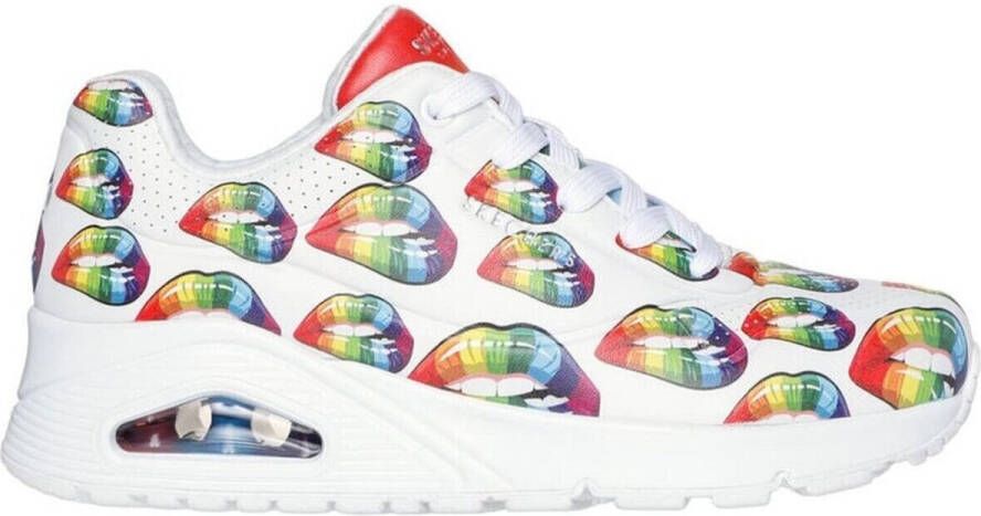Skechers Uno Prism Kisses dames sneaker Wit rood - Foto 3