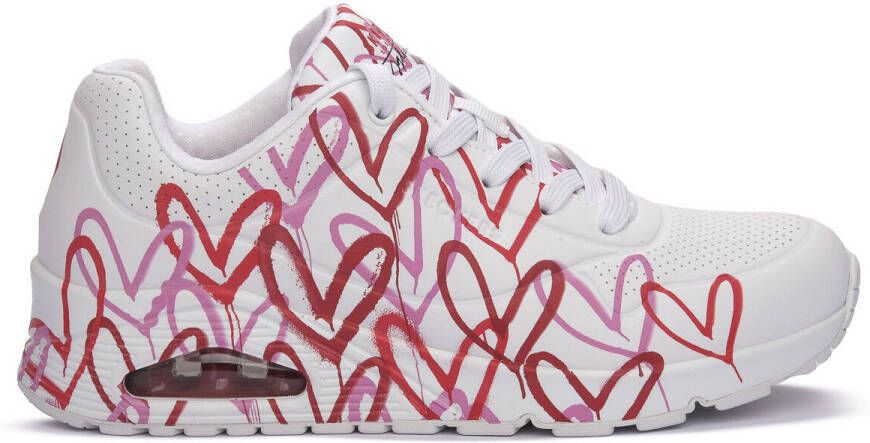 Skechers Sneakers met sleehak UNO-SPREAD THE LOVE Vrijetijdsschoen lage schoen veterschoen met coole graffiti-print - Foto 6