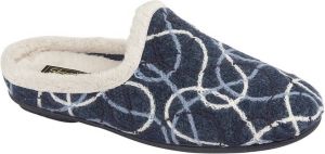 Sleepers Dames dames Katie Gebreide Muilezel Slippers met patroon (Blauw)