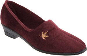 Sleepers Dames dames Andover Hieled Motief Bladeren Slippers (Bourgondië)