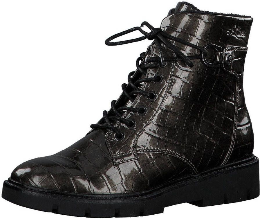 S.Oliver S. Oliver Bottine Dames Trend Dierenprint Brons