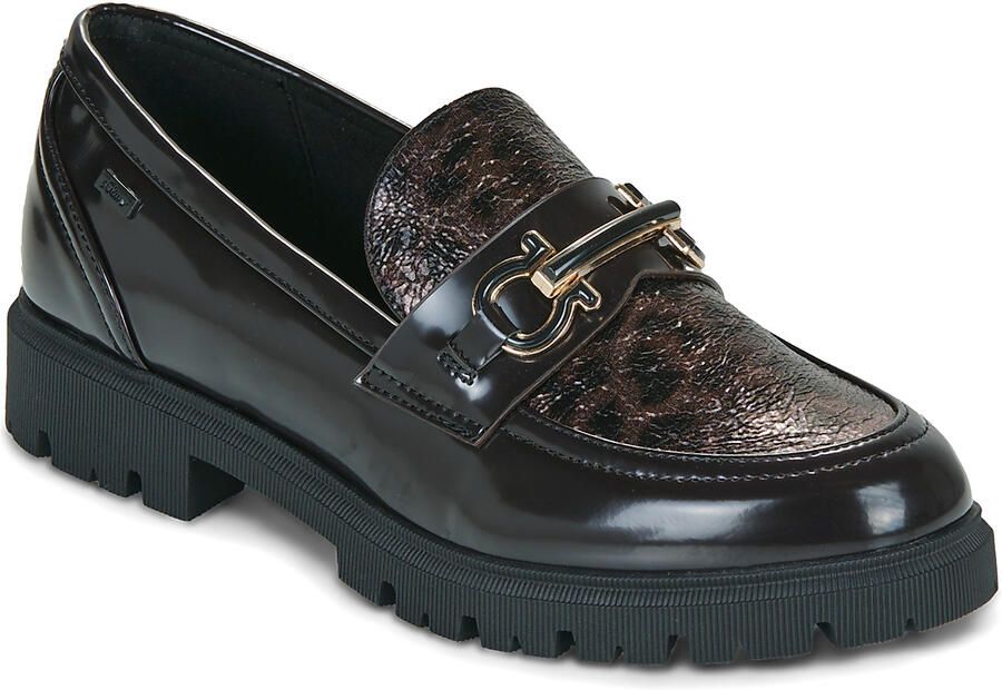 S.Oliver Women Shoes chunky lakleren loafers met panterprint bruin - Foto 4