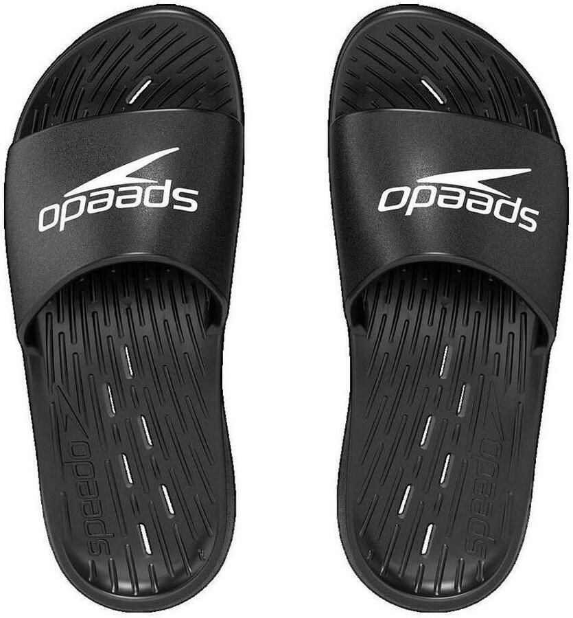 Speedo Slide Badslippers Heren Slippers Heren met Waterafvoer in het Voetbed Sneldrogende Badslippers Heren van Lichtgewicht EVA Slippers voor Zwembad en Strand Zwart