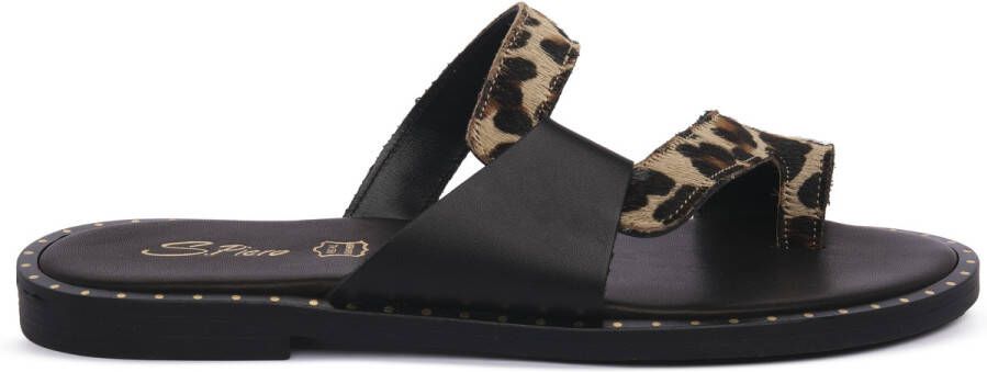 S.piero Platte sandalen PONY LEOPARD
