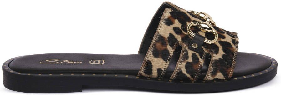 S.piero Platte sandalen PONY LEOPARD