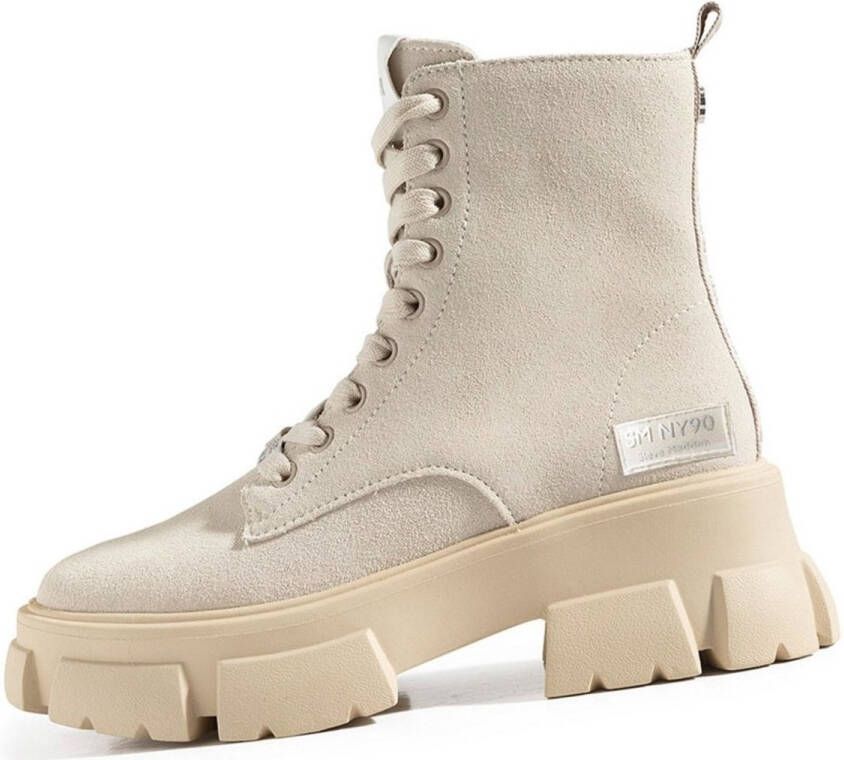 Steve Madden Chunky Sole Leren Laarzen Beige Dames - Foto 17
