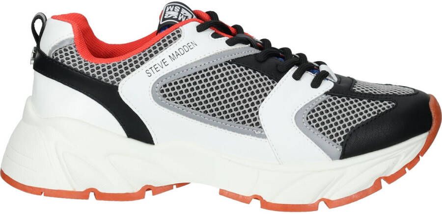 Steve Madden Standout chunky sneakers wit zwart rood