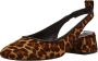 Steve Madden Smitten leren slingback pumps met panterprint cognac donkerbruin - Thumbnail 4