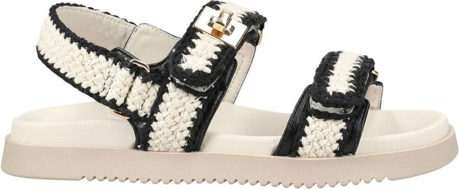 Steve Madden Dames Sandalen met hak Mona-m Beige Textiel Plateauzool - Foto 8