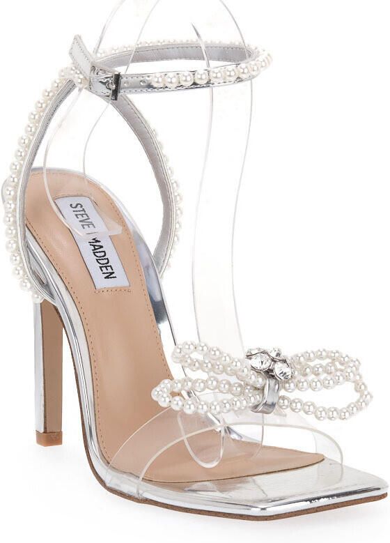 Steve Madden Zilveren Un Leash Hoge Hak Sandalen Grijs Dames - Foto 4